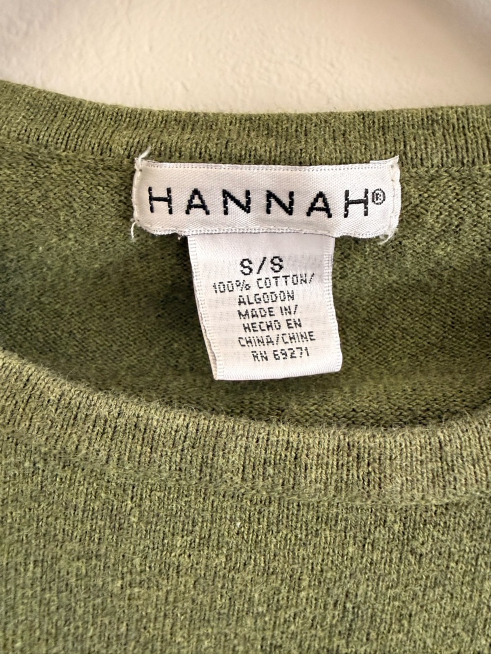 Hannah Olive Green Crewneck Short Sleeve Knit - Picture 2 of 3